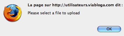 Erreur "no file upload"